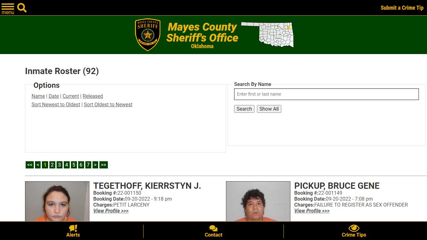 Inmate Roster - Current Inmates Booking Date Descending - Mayes County ...